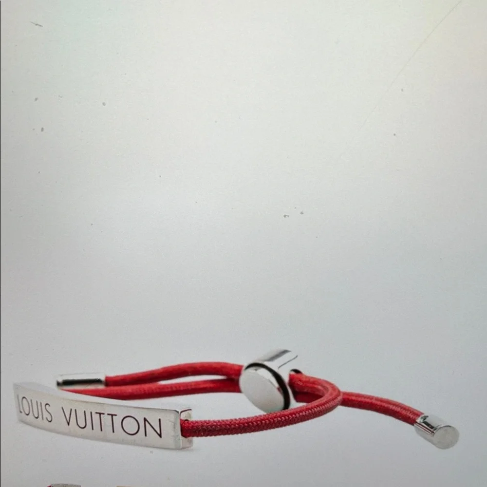 Louis Vuitton Red and Silver Bracelet